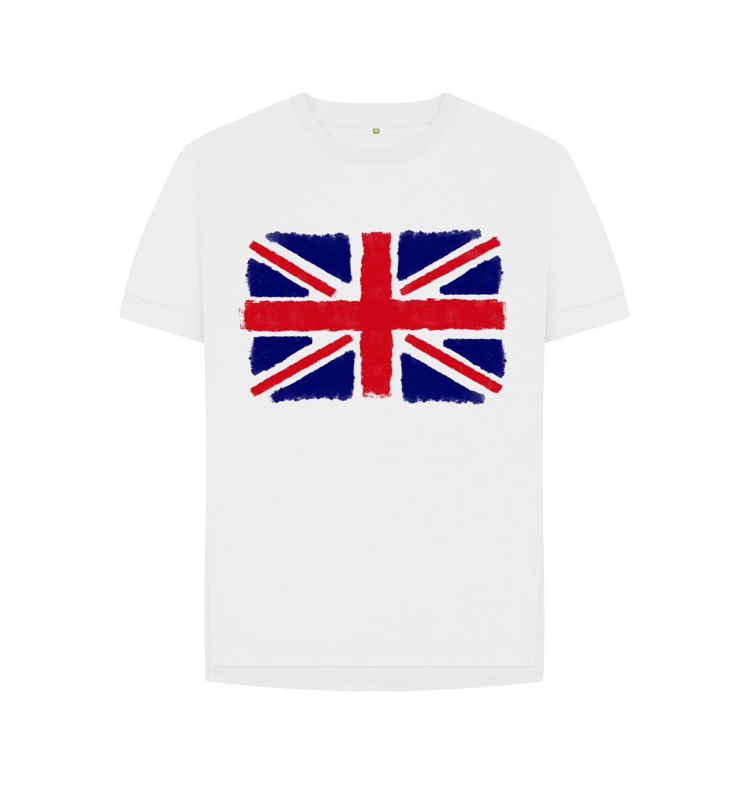 White Union Jack Women's Relaxed Fit Tee