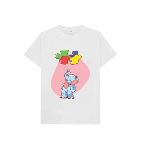 White Elephant Balloon Puzzle Kids T-Shirt