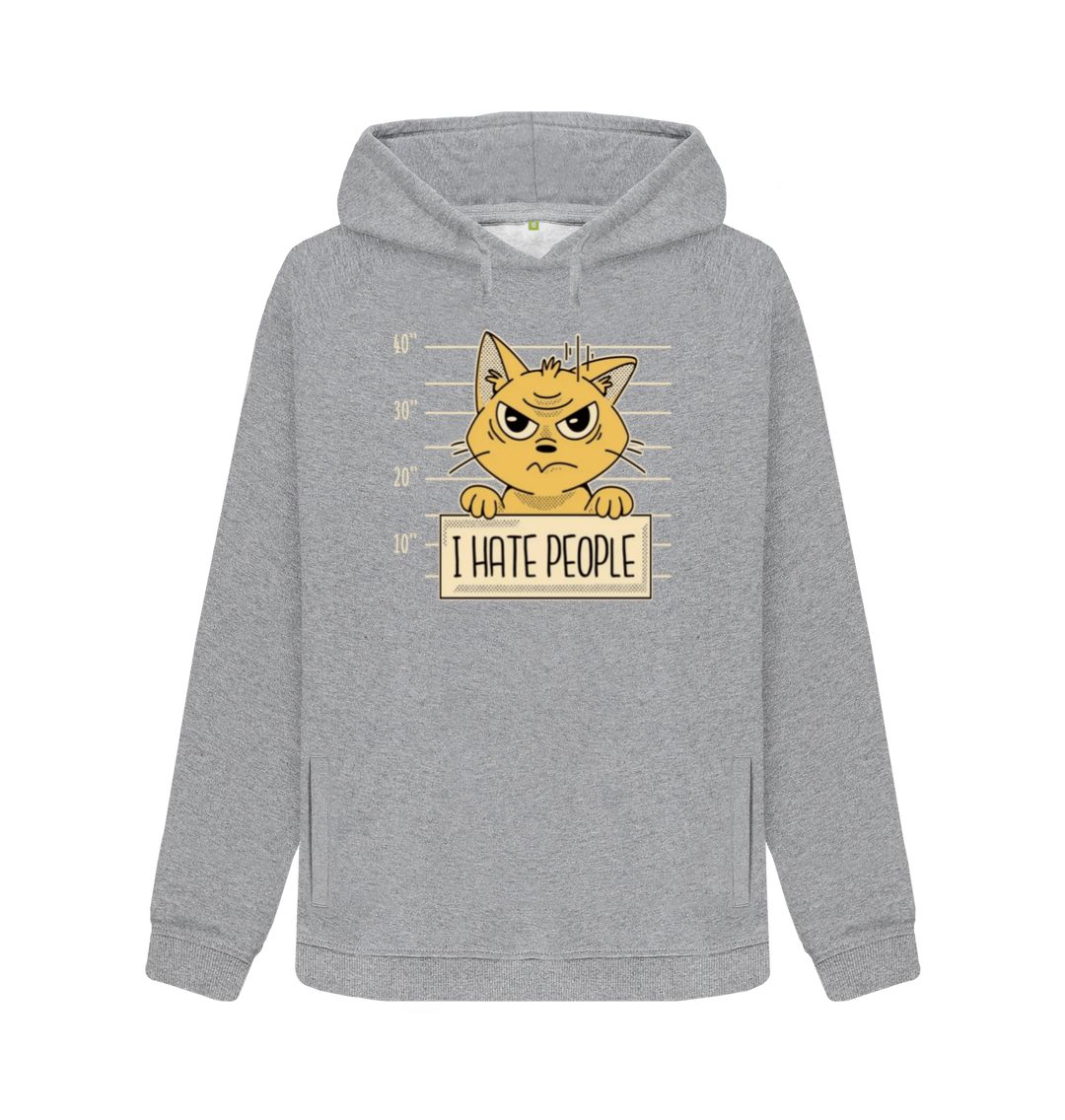 Light Heather I Hate People Women's Pullover Hoody
