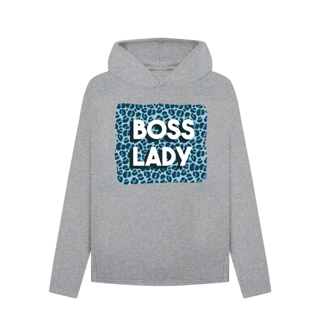 Athletic Grey Boss Lady Women's Relaxed Fit Hoodie
