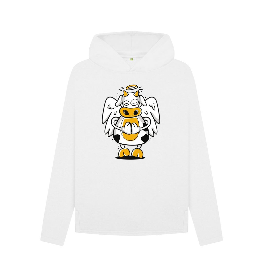 White Angelic Cow Women's Relaxed Fit Hoodie