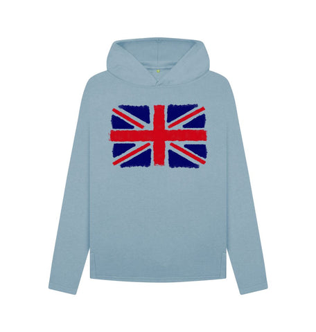 Stone Blue Union Jack Women's Relaxed Fit Hoodie