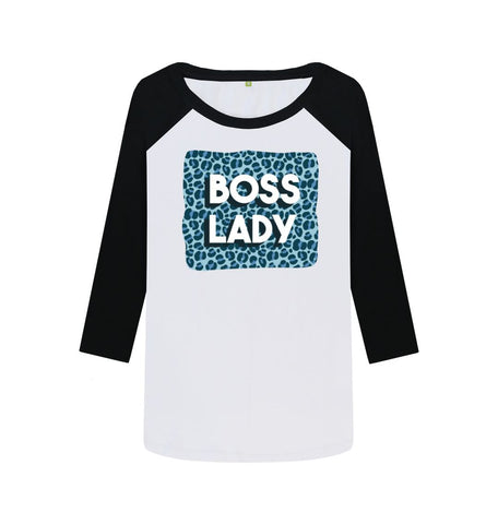 Black-White Boss Lady Women's Baseball T-Shirt