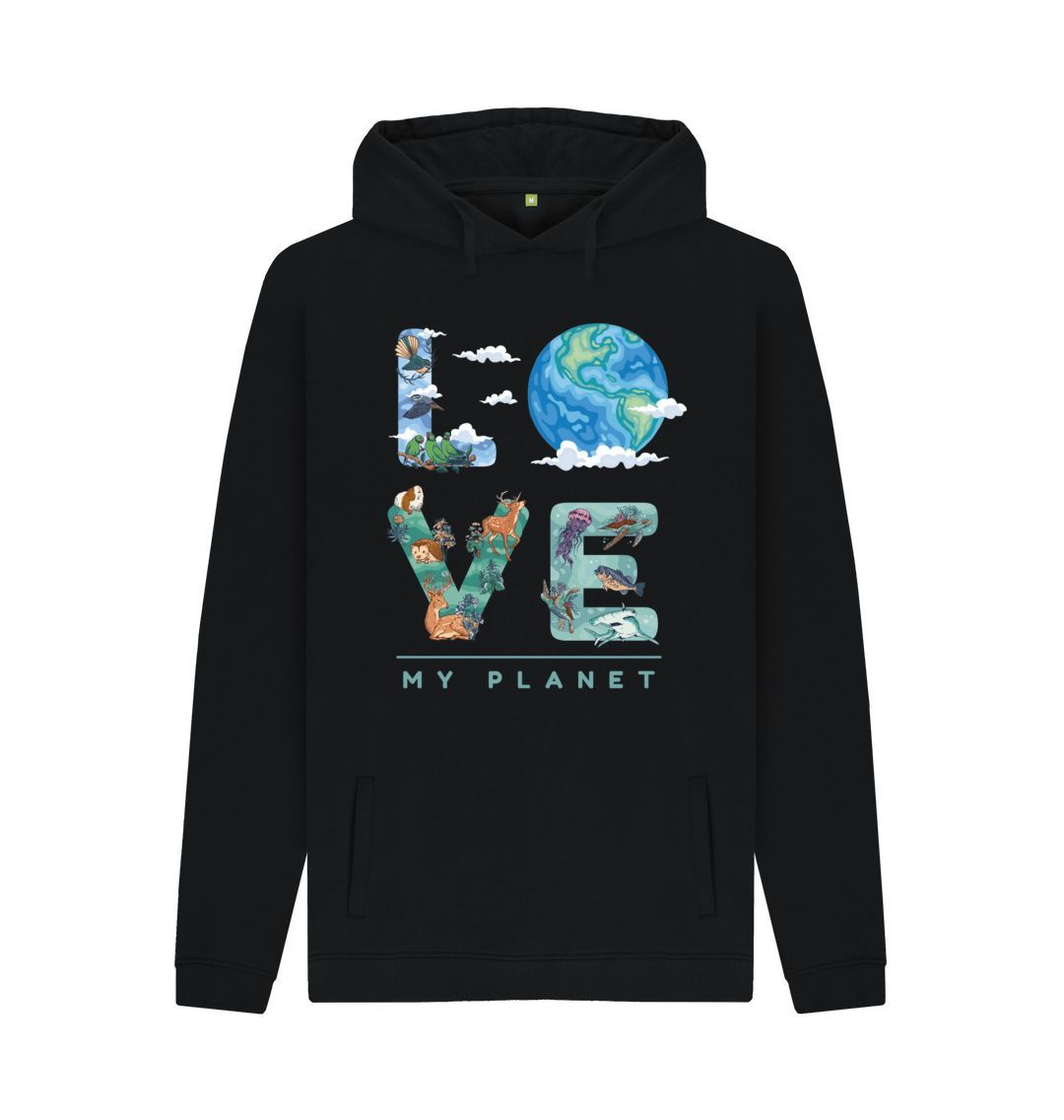 Black Love My Planet Men's Pullover Hoodie