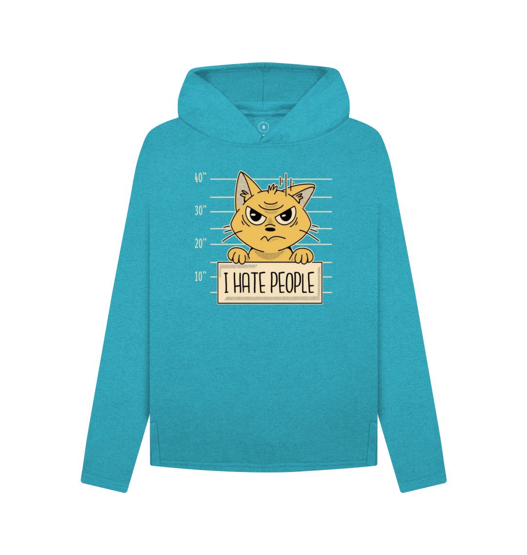 Ocean Blue I Hate People Women's Remill Relaxed Fit Hoodie