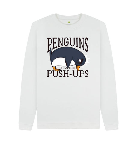 White Penguins Hate Push-Ups Men's Crew Neck Sweater