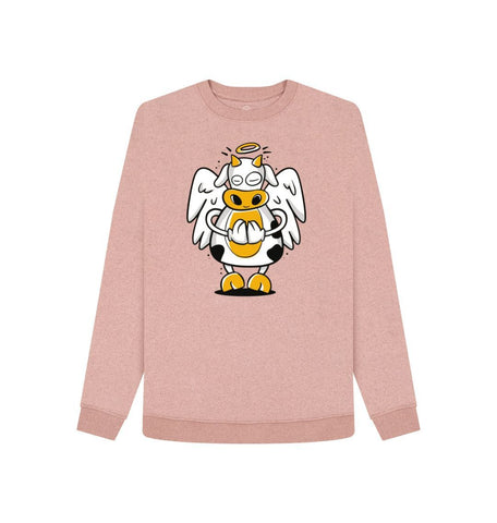 Sunset Pink Angelic Cow Women's Remill Sweater