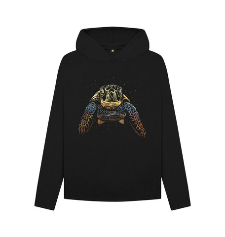 Black The Colour Turtle Women's Relaxed Fit Hoodie
