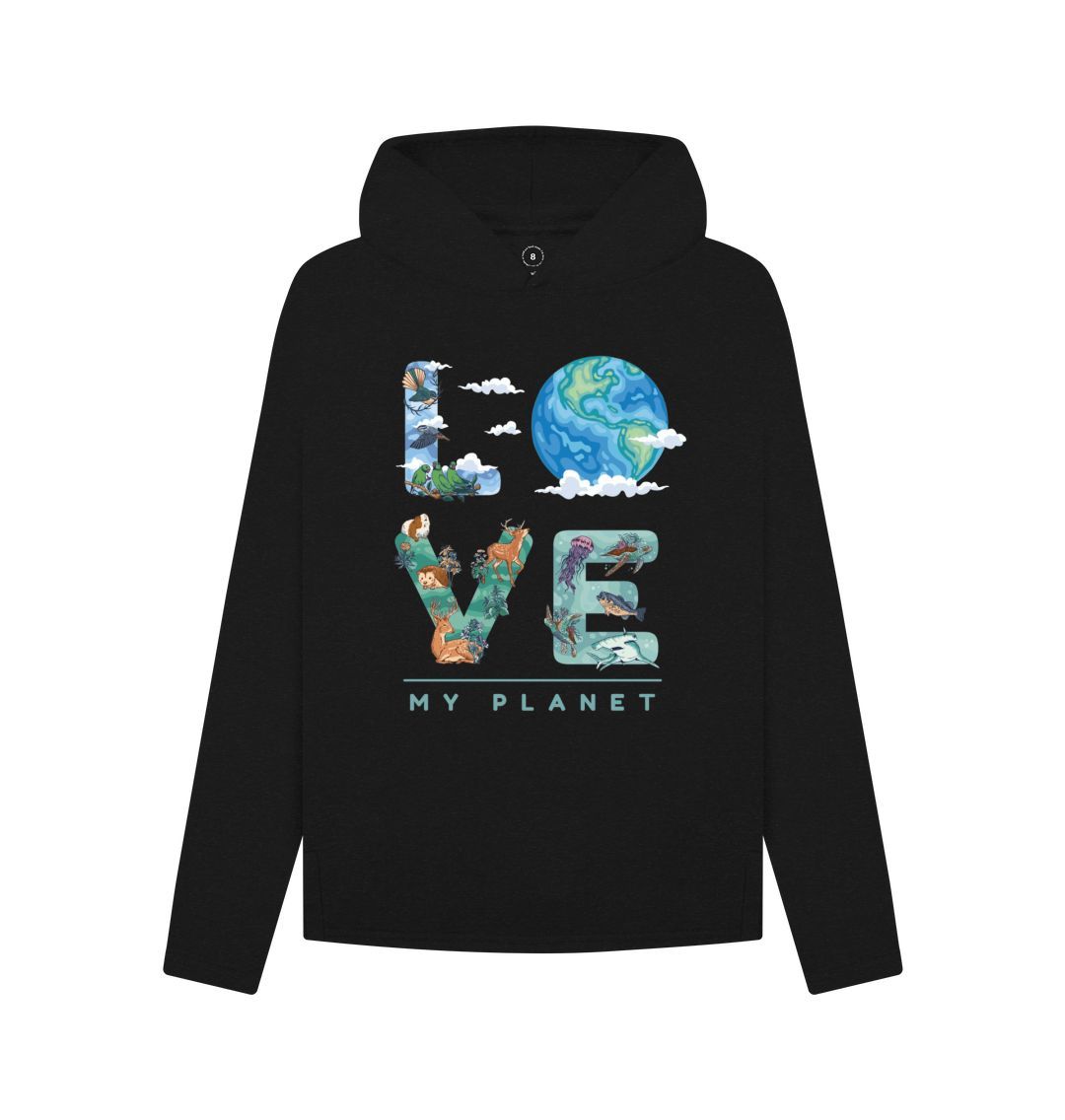 Black Love My Planet Women's Remill Relaxed Fit Hoodie