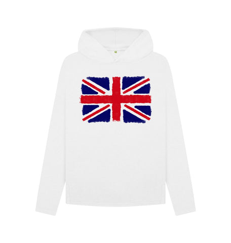 White Union Jack Women's Relaxed Fit Hoodie