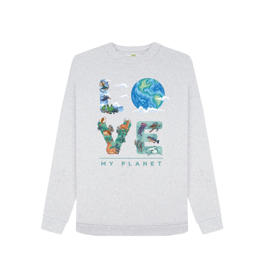 Grey Love My Planet Women's Remill Sweater