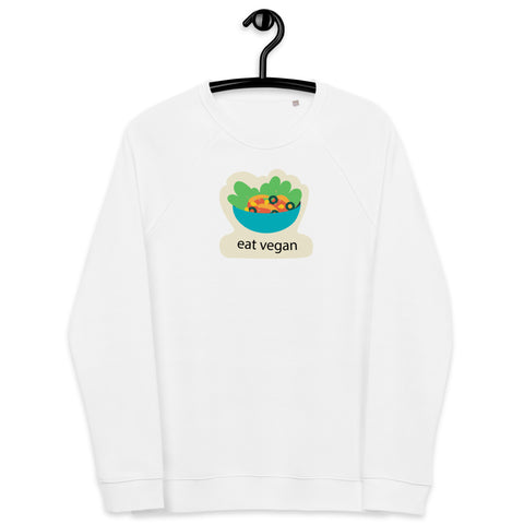 Eat Vegan Unisex Organic Raglan Sweatshirt