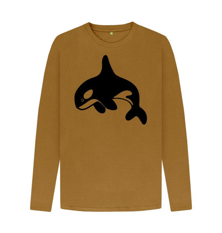 Brown Orca Men's Long Sleeve T-Shirt