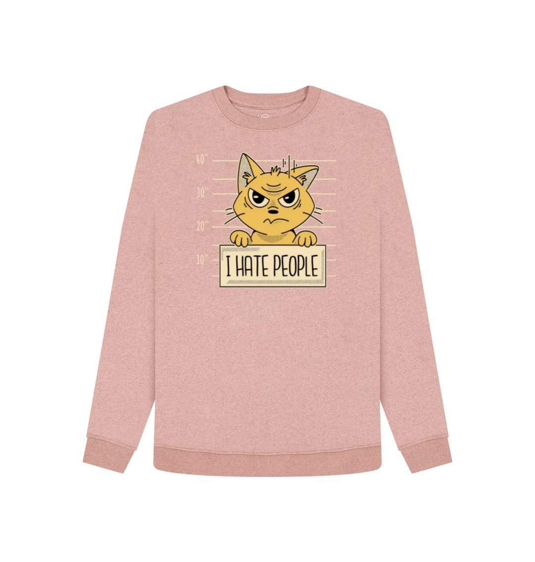 Sunset Pink I Hate People Women's Remill Sweater