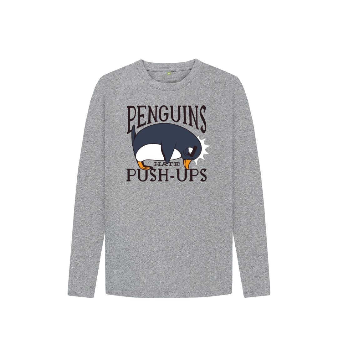 Athletic Grey Penguins Hate Push-Ups Kids Long Sleeve T-Shirt