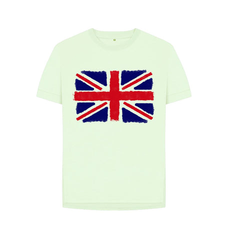 Pastel Green Union Jack Women's Relaxed Fit Tee