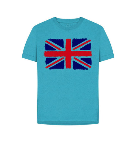 Ocean Blue Union Jack Women's Remill Relaxed Fit T-Shirt