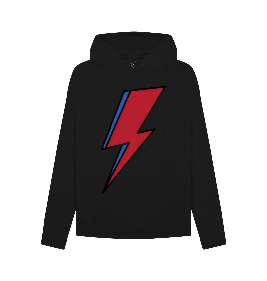 Black Lightning Bolt Women's Remill Relaxed Fit Hoodie