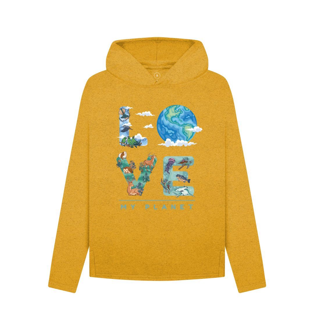 Sunflower Yellow Love My Planet Women's Remill Relaxed Fit Hoodie