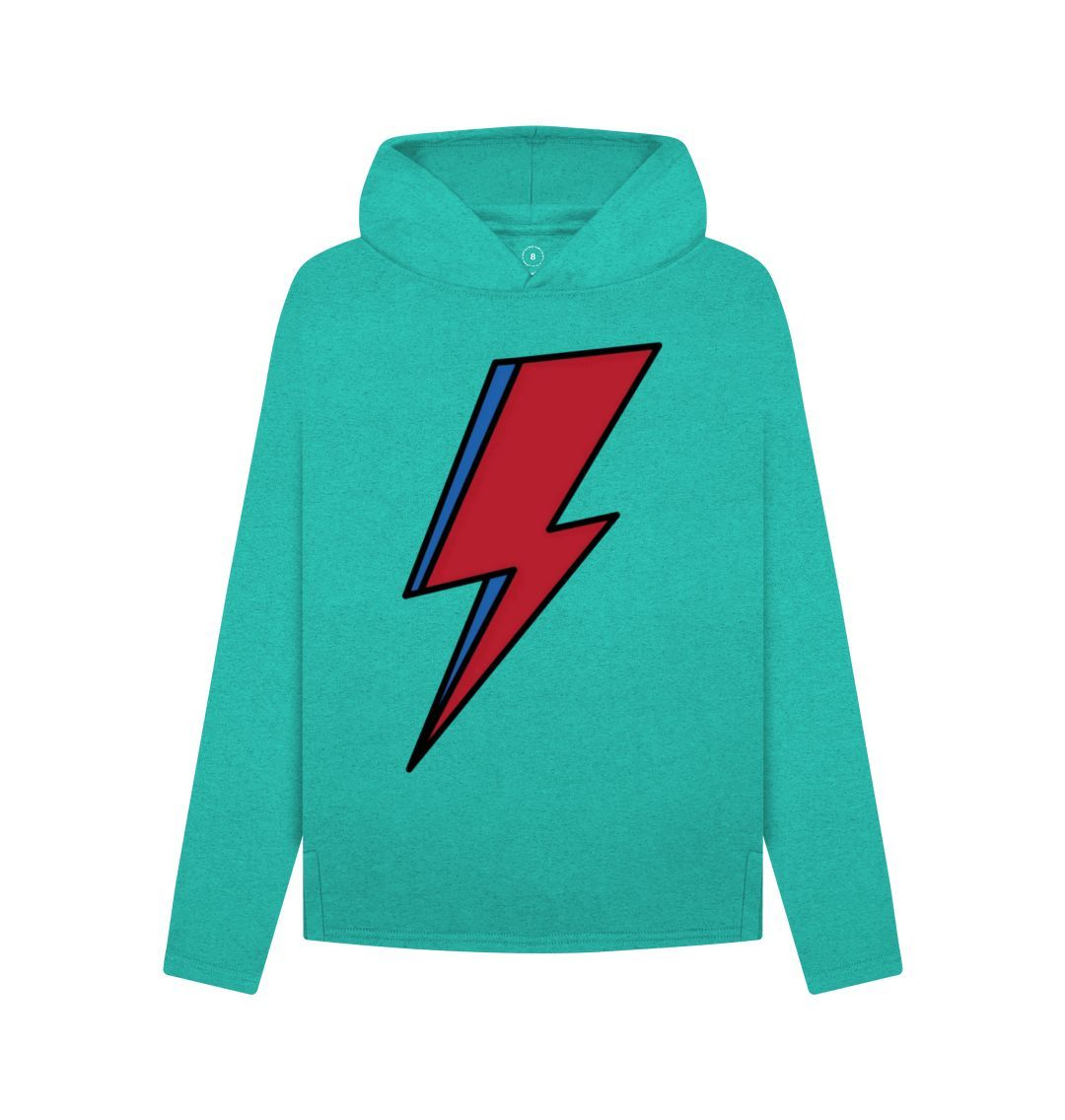 Seagrass Green Lightning Bolt Women's Remill Relaxed Fit Hoodie