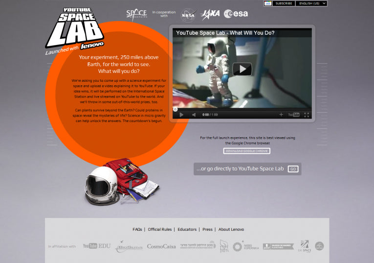 YouTube Space Lab: Students, Space and Streaming Experiments