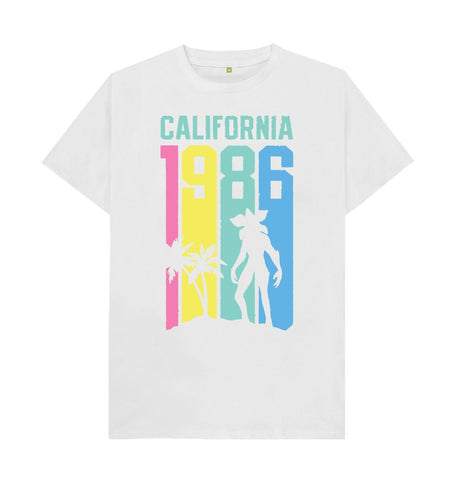 White Stranger Things California 1986 Cotton T-Shirt