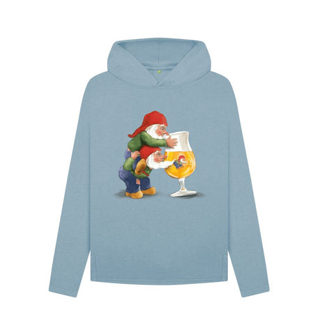 Stone Blue Gnomes Drinking La Chouffe Women's Relaxed Fit Hoodie