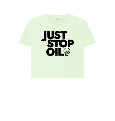 Pastel Green Just Stop Oil Women's Boxy Tee