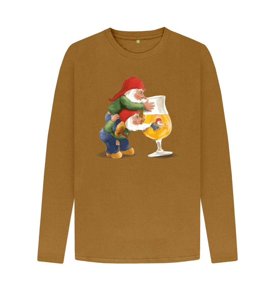 Brown Gnomes Drinking La Chouffe Men's Long Sleeve T-Shirt