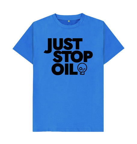 Bright Blue Just Stop Oil 2 Men's T-Shirt