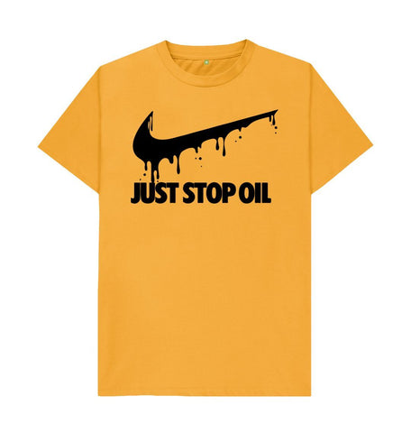 Mustard Just Stop Oil Swoosh Men's T-Shirt