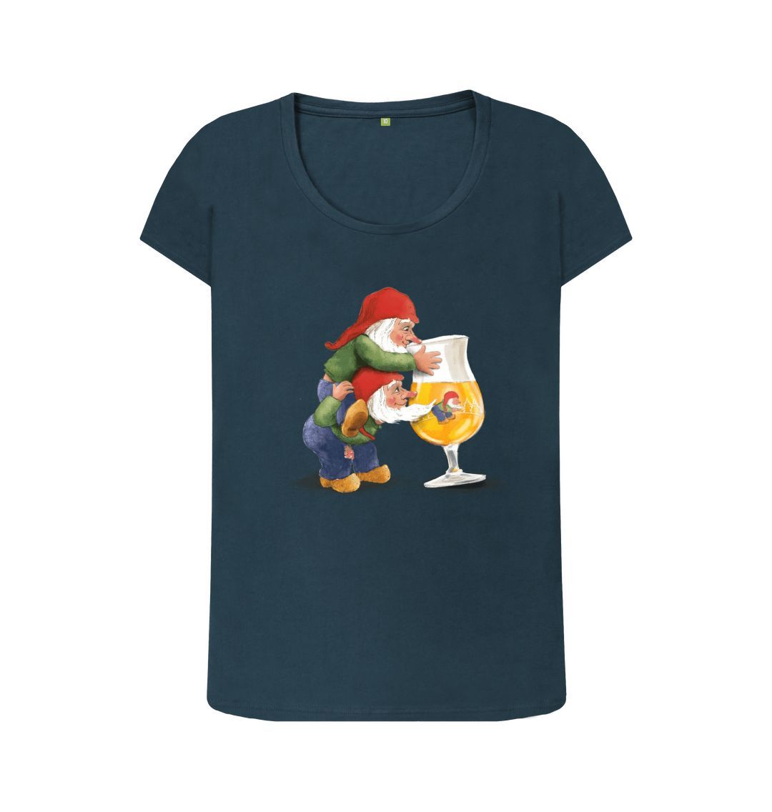 Denim Blue Gnomes Drinking La Chouffe Women's Scoop Neck T-Shirt