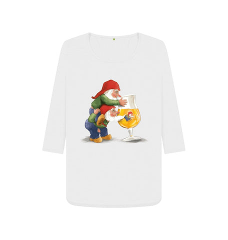 White Gnomes Drinking La Chouffe Women's 3\/4 Sleeve Tee