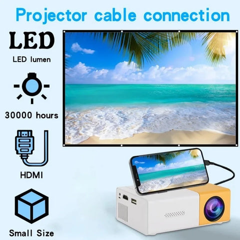 Portable new home projector, support 1080P, immersive home theater, suitable for home/outdoor/office, compatible USB/HDMI/AV