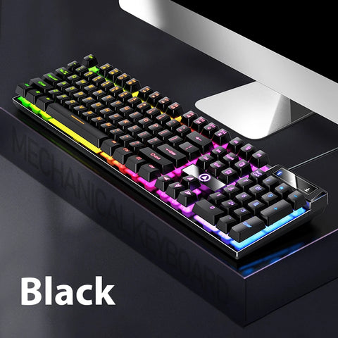 K500 Wired Keyboard Office Gaming Keyboard For Windows And IOS Computer Laptop 104 Keys Mechanical Sensation Membrane Keyboards