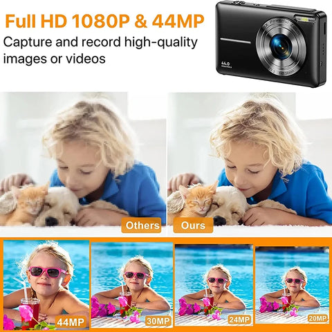 Digital Camera Children Camera for Children Camcorder with 16x Zoom Compact Cameras 1080P 44MP Cameras for Beginner Photography