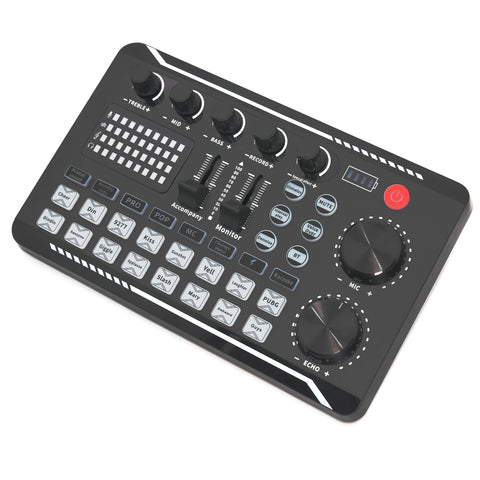 Live Sound Card And Audio Interface With DJ Mixer Effects Voice Changer Bluetooth-compatible Mixer For Live Streaming Singing