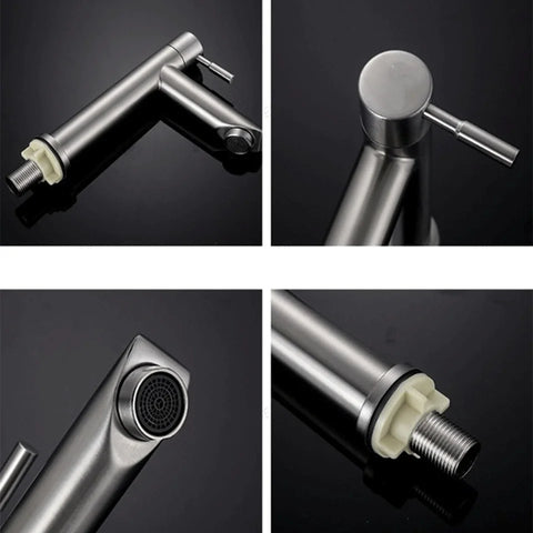 A Stainless Steel Washbasin Faucet. Single Cold Water, 1/2 Inch Public Dathroom. Bathroom. Balcony (Without Inlet Hose)