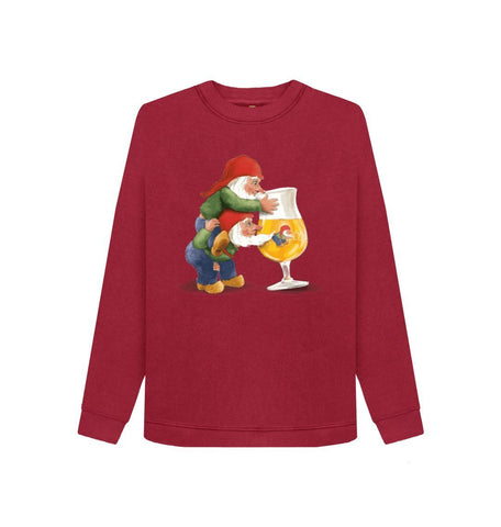 Cherry Gnomes Drinking La Chouffe Women's Crewneck Sweater