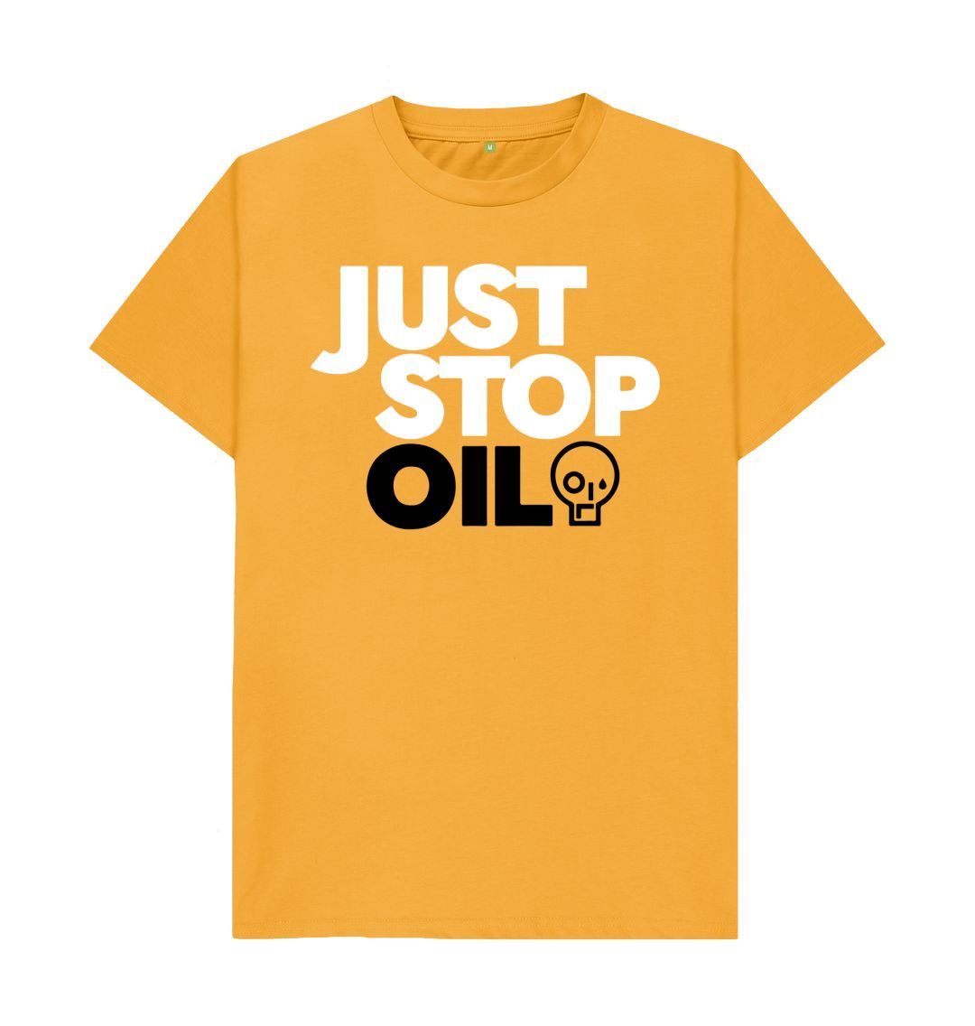 Mustard Just Stop Oil Men's Organic Cotton T-Shirt