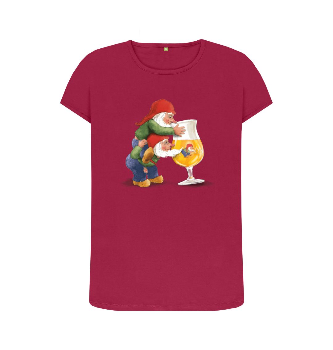 Cherry Gnomes Drinking La Chouffe Women's Crew Neck T-Shirt