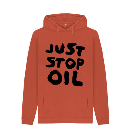 Rust Just Stop Oil Double Sided Men's Organic Cotton Hoodie