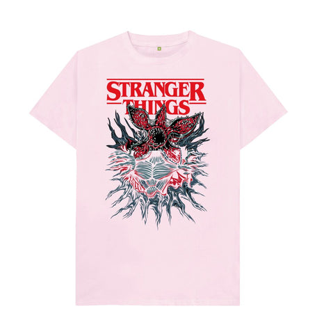 Pink Stranger Things Demogorgon Cotton T-Shirt