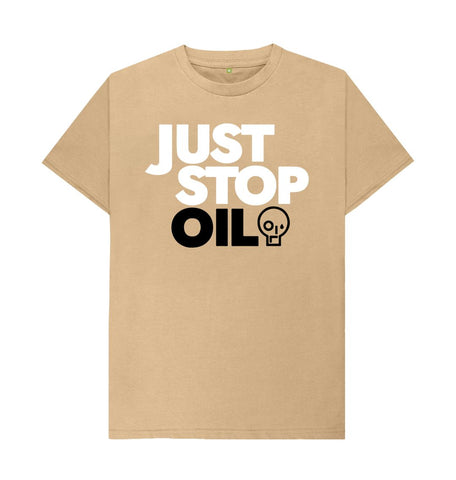 Sand Just Stop Oil Men's Organic Cotton T-Shirt