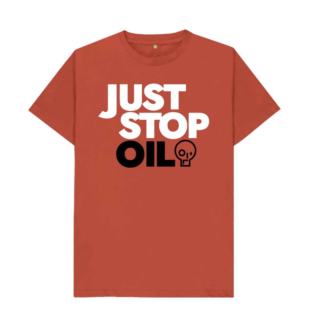 Rust Just Stop Oil Men's Organic Cotton T-Shirt
