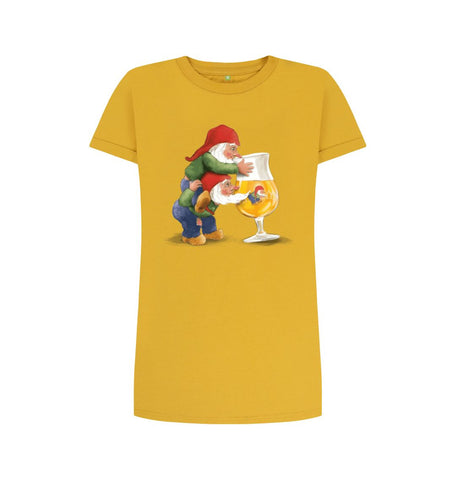 Mustard Gnomes Drinking La Chouffe Women's T-Shirt Dress