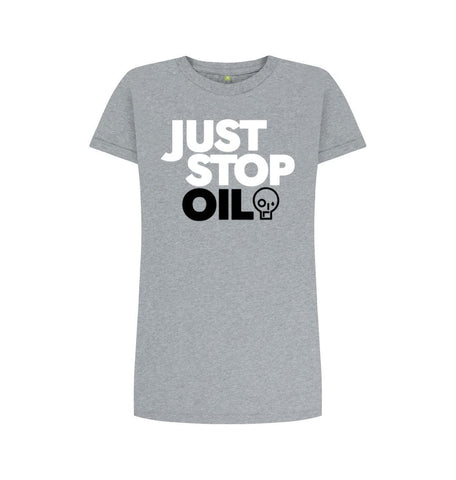 Athletic Grey Just Stop Oil Women's T-Shirt Dress
