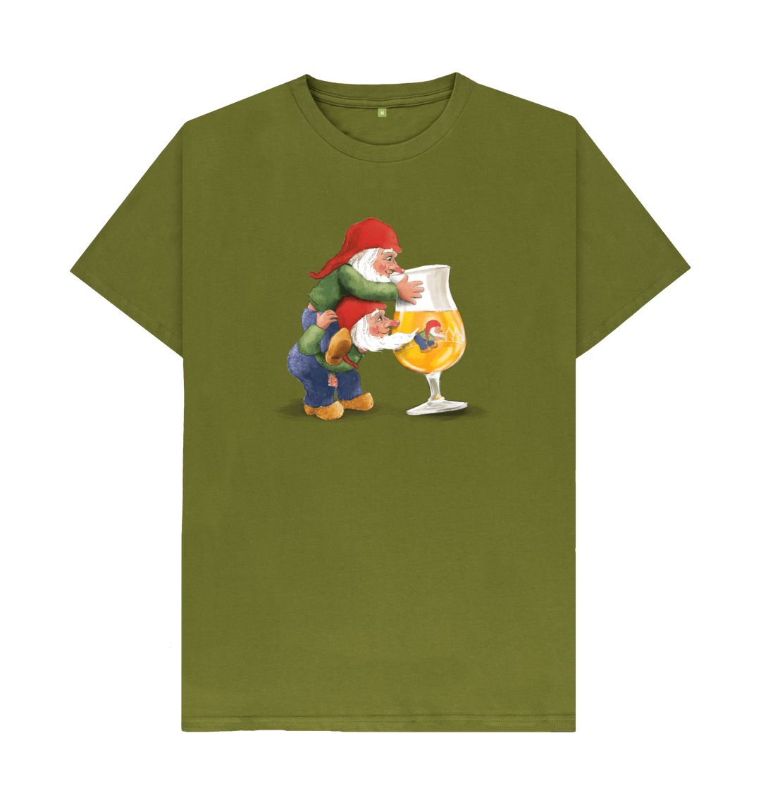 Moss Green Gnomes Drinking La Chouffe Men's T-Shirt