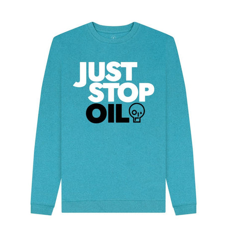 Ocean Blue Just Stop Oil Men's Remill Sweatshirt