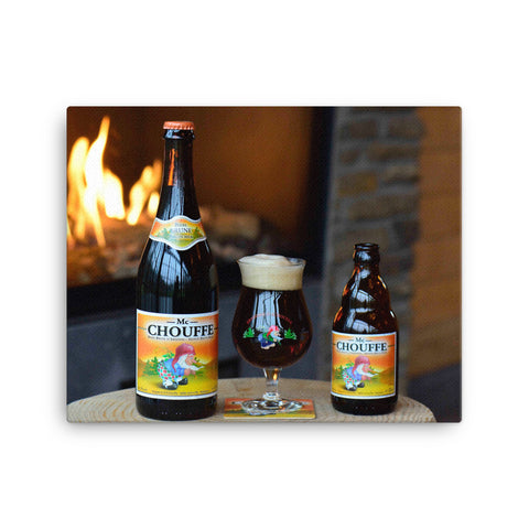 Mc Chouffe by the Fireside Canvas Print